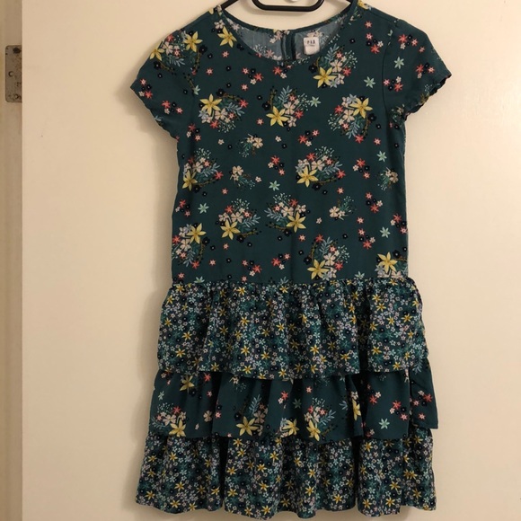 Jr Girls Gap Large Ruffle Flower Dress - Picture 1 of 8